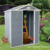 4X6Ft Resin Outdoor Storage Shed Kit-Perfect To Store Patio Furniture - Gray - Image 5