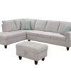 Alger - 98" Wide Left Hand Facing Sofa & Chaise With Ottoman - Light Gray - Image 16