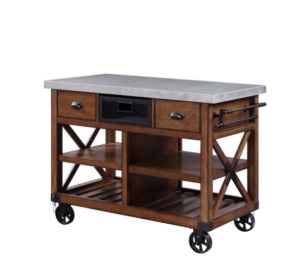 Kailey - Kitchen Cart - Antique Oak
