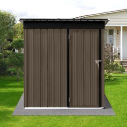 Garden Sheds 5FtX4Ft Outdoor Storage Sheds Brown / Black