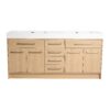 72" Freestanding Bathroom Vanity With Double Resin Sink Plywood Construction - Oak - Image 5