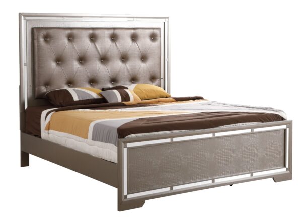 Alana - King Bed - Silver Champagne