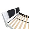 Queen Size Upholstered Platform Bed Frame With LED Lighting, Bluetooth Connection To Play Music Control, Backrest Vibration Massage, Curve Design, Wood Slat Support - White - Image 6