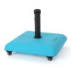 Stylish Concrete Square Wheelie Umbrella Base With Stainless Steel Pole Handle - Teal - Image 7