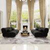 Modern Oversized Modular Sofa Set Chenille Fabric Living Room Sofa With Cylindrical Pillows, Freely Arrangeable - Black - Image 8