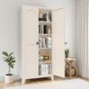 2 Shapely Doors Cabinet With Lock, Metal Storage Cabinet With Doors And Adjustable Shelves, For Bedroom, Living Room, Kitchen - Beige - Image 2