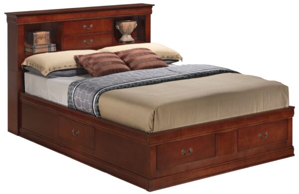 Louis Phillipe - Queen Charming Storage Bed - Cherry