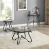 2 Piece Tempered Glass Surface Coffee Table Set, Decor Coffee Table Round End Side Table With Sturdy Construction For Living Room (Rustic) - Black - Image 14