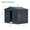 Industrial - 6' x 8' Garden Metal Shed Premium - Dark Gray - Image 4
