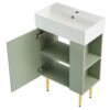 Bathroom Vanity, Combo Cabinet, Bathroom Storage Cabinet, Single Ceramic Sink, Right Side Storage - Green - Image 13