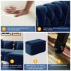 3 In 1 Pull Out Sofa Bed, Convertible Sleeper Sofa Bed, King Size Sofa Bed, Chaise Lounge, Velvet T3 Seater Sofa With Movable Ottoman, Tufted Design - Blue - Image 11