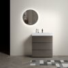 Alice - 30" Bathroom Vanity With Sink, Large Storage Freestanding Bathroom Vanity For Modern Bathroom, One-Piece Sink Basin Without Drain And Faucet - Gray / White - Image 2