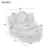 360° Swivel Accent Barrel Chair With Storage Ottoman & 4 Pillows, Modern Chenille Leisure Chair Round Accent For Living Room - Gray - Image 2