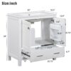 Bathroom Vanity With Single Sink, Combo Cabinet Undermount Sink, Bathroom Storage Cabinet With Two Doors And A Drawer, Soft Closing, Multifunctional Storage, Solid Wood Frame - White - Image 9