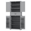 Bathroom Storage Cabinet With Multi Functional Storage Space, Material, Adjustable Shelf, Slide Rail Drawer - Gray - Image 12