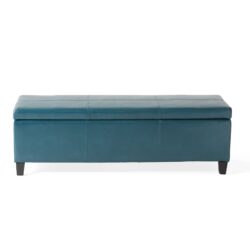 Glouster - Contemporary Storage Ottoman With Upholstered - Teal