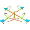 Xss004 Outdoor Playground Four Seats Seesaw For Kids 360 Degree Rotating Sturdy Plastic Seat Seesaw For Kids Seesaw For Kids Age 3+ - Green / Blue - Image 7