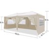 10'X20' Ez Pop Up Canopy Outdoor Portable Party Folding Tent With 6 Removable Sidewalls + Carry Bag + 4 Pieces Weight Bag - Beige - Image 6