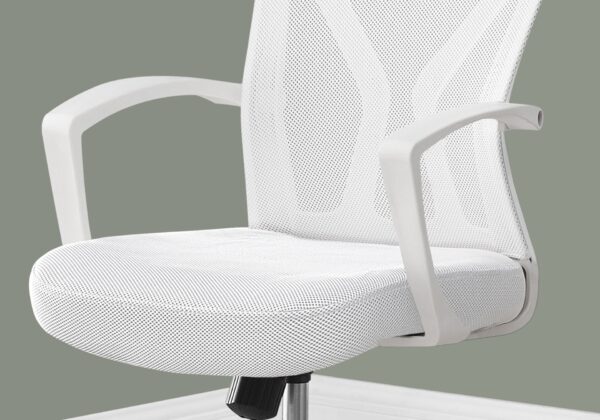 Office Chair, Adjustable Height & Swivel, Ergonomic, Contemporary And Modern - White