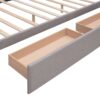 Queen Size Upholstered Platform Bed With 2 Drawers And 1 Twin Long Trundle - Light Gray - Image 13