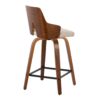 Ariana - Mid-Century Modern Fixed Height Counter Stool With Swivel Square Footrest (Set of 2) - Walnut / Beige - Image 4