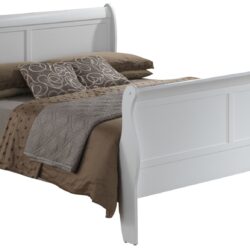 King Bed Panel Sleigh - White