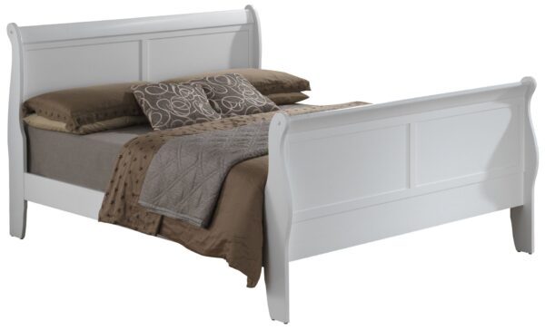 King Bed Panel Sleigh - White