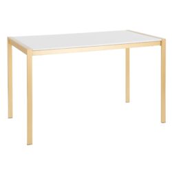 Fuji - Modern / Glam Dining Table - Gold / White Marble Top