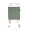 Bathroom Vanity With Resin Sink Combo Set, Modern Freestanding Single Bathroom Cabinet With 2 Drawers & 2 Storage Compartments, Storage Cabinet For Bathroom, Frame Vanity Set - Green - Image 17