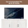 TV Stand For TVs Up To 65", Modern Entertainment Center Media Console Cabinet With 2 Spacious Storage Space - White - Image 7