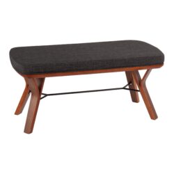 Folia - Mid-Century Modern Bench - Walnut / Charcoal