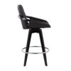 Cosmo - Contemporary Fixed Height Counter Stool With Swivel And Round Footrest (Set of 2) - Black - Image 3