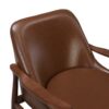 Accent Chair With Cushioned Seat, Brass Tipped Legs - Dark Brown - Image 13