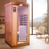 1 Person Far Infrared Deluxe Indoor Sauna Room - Red Cedar - Image 5