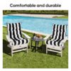 2 Piece High Back Patio Chair Cushion Set, Tufted Adirondack And Rocking Chair Cushions For Garden, Porch Or Office Use - Black / White - Image 2