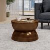 Sparling - Modern Iron Hourglass Coffee Table - Brushed Antique Brown - Image 4