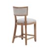Counter Stools (Set of 2), Upholstered Counter Height Bar Stools With Comfy Back, Solid Rubber Wood Frame, Backrest, Footrest, Armless Barstools For Home Bar, Kitchen Counter - Beige / Natural - Image 10