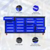 Garage Storage Cabinets With Workbench (20 Drawers) - Blue - Image 2