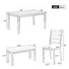 Rustic Style 6 Piece Dining Room Table Set With 4 Upholstered Chairs & A Bench - Brown / Whitewash - Image 4
