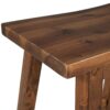 Solid Wood Rustic 3 Piece Stationary Kitchen Island Set With 2 Seatings, Rubber Wood Butcher Block Dining Table Set Prep Table Set With 2 Open Shelves For Small Places - Walnut / Cream White - Image 20