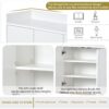 Modern Sideboard Elegant Buffet Cabinet With Large Storage Space For Dining Room, Entryway - White - Image 7