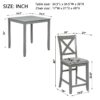 5 Piece Dining Table Set, Wooden Dining Square Table Set For 4, Counter Height Kitchen Table Set With Square Table And 4 Upholstered Chairs For Small Space - Gray - Image 3