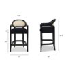 Americana - Mid-Century Modern Cane Back Counter Stool - Jet Black - Image 15