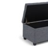 Sienna - Storage Ottoman Bench - Slate Gray - Image 6