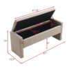 Modern Bed End Bench With Storage, Upholstered Large Foot Rest Stool, Comfy Window Vanity Bench For Living Room, Dorm, Coffee Table, Linen - Gray Brown - Image 9