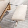Accent Rocking Chair With Footrest High Back Rubber Wood Rocking Legs Bedroom Living Space - Beige - Image 2