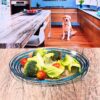 Designer Swirl 9" Plastic Dessert Plates (Set of 4) Bpa Free Dishwasher Safe - Blue - Image 4
