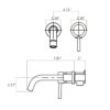 Modern Wall Mount Single Handle Bathroom Sink Faucet, Curved Spout - Matte Black Brass - Image 3