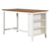 5 Pieces Counter Height Rustic Farmhouse Dining Room Wooden Bar Table Set With 2 Stools And 2 Chairs - White - Image 23