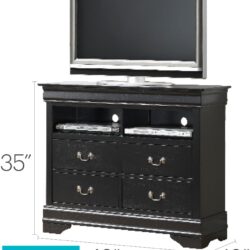 Elegant Traditional Media Chest - Black